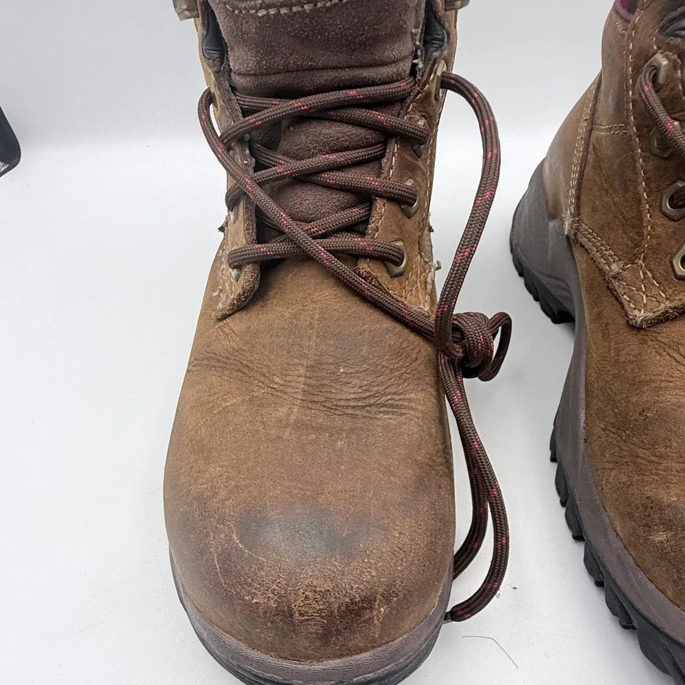 Caterpillar Work Boots Mens 7.5 Brown Leather Waterproof Lace Up Industrial 0082